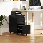 Lockable Mobile Filing Cabinet W/ 3 Drawers | Small | Black