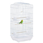 92cm Large Bird Cage With Perches, Food Bowls, Swing | White