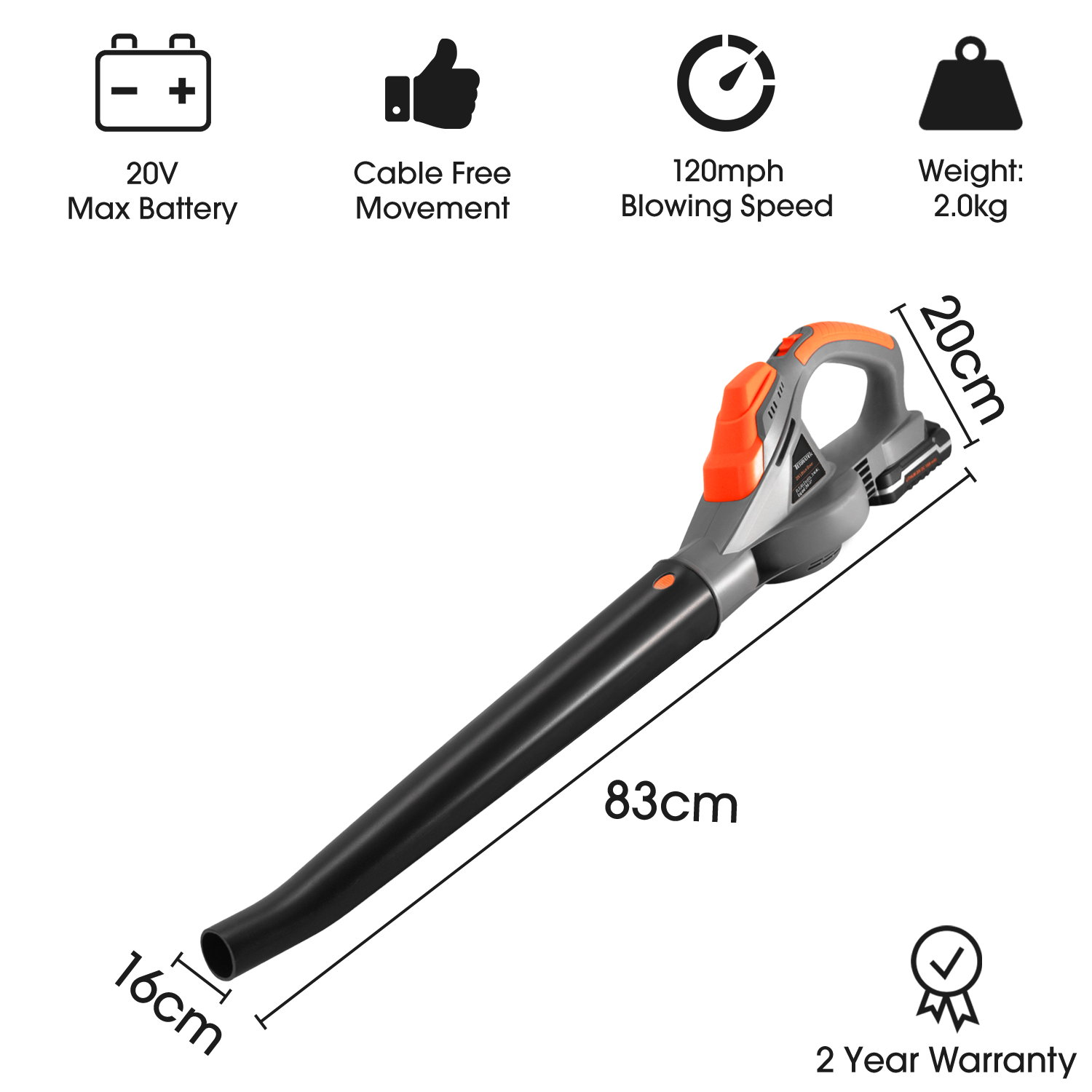 Cordless Leaf Blower Lightweight Electric Garden Blower Rechargeable 20v Battery And Charger