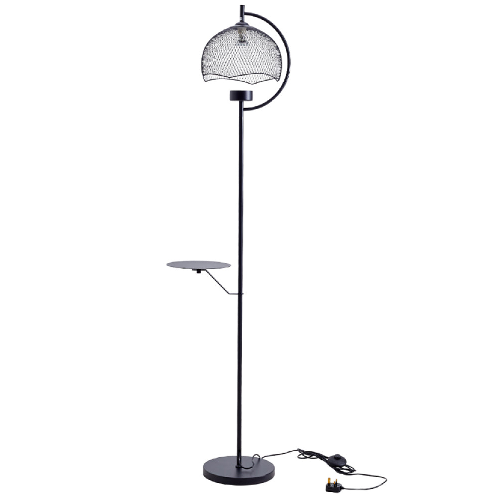 Industrial Metal 1-light Gu10 Floor Lamp With Tray