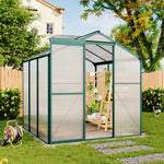 10 x 4/6/8/10 FT Green Aluminium Hobby Greenhouse With Openable Window | Medium | Clear