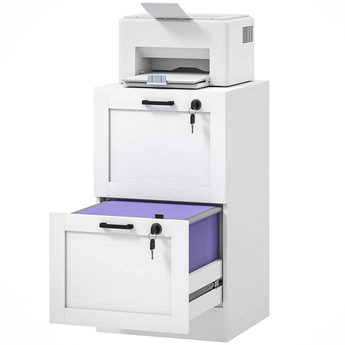 HOMCOM 2-drawer File Cabinet, Lockable Filing Cabinet For A4 Letter