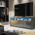 Shine Tv Unit 160cm With Led Lights | Dark Grey