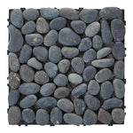 6pcs Interlocking Natural Stone Deck Tiles, 30x30cm Square Outdoor Patio Flooring, Durable Garden Pathway & Poolside Tiles | Grey