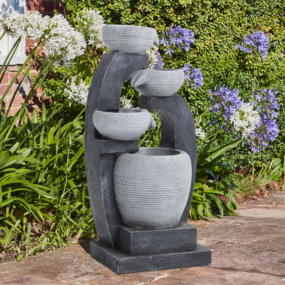 Garden Sanctuary Outdoor Solar-powered Water Fountain Rockery Decor