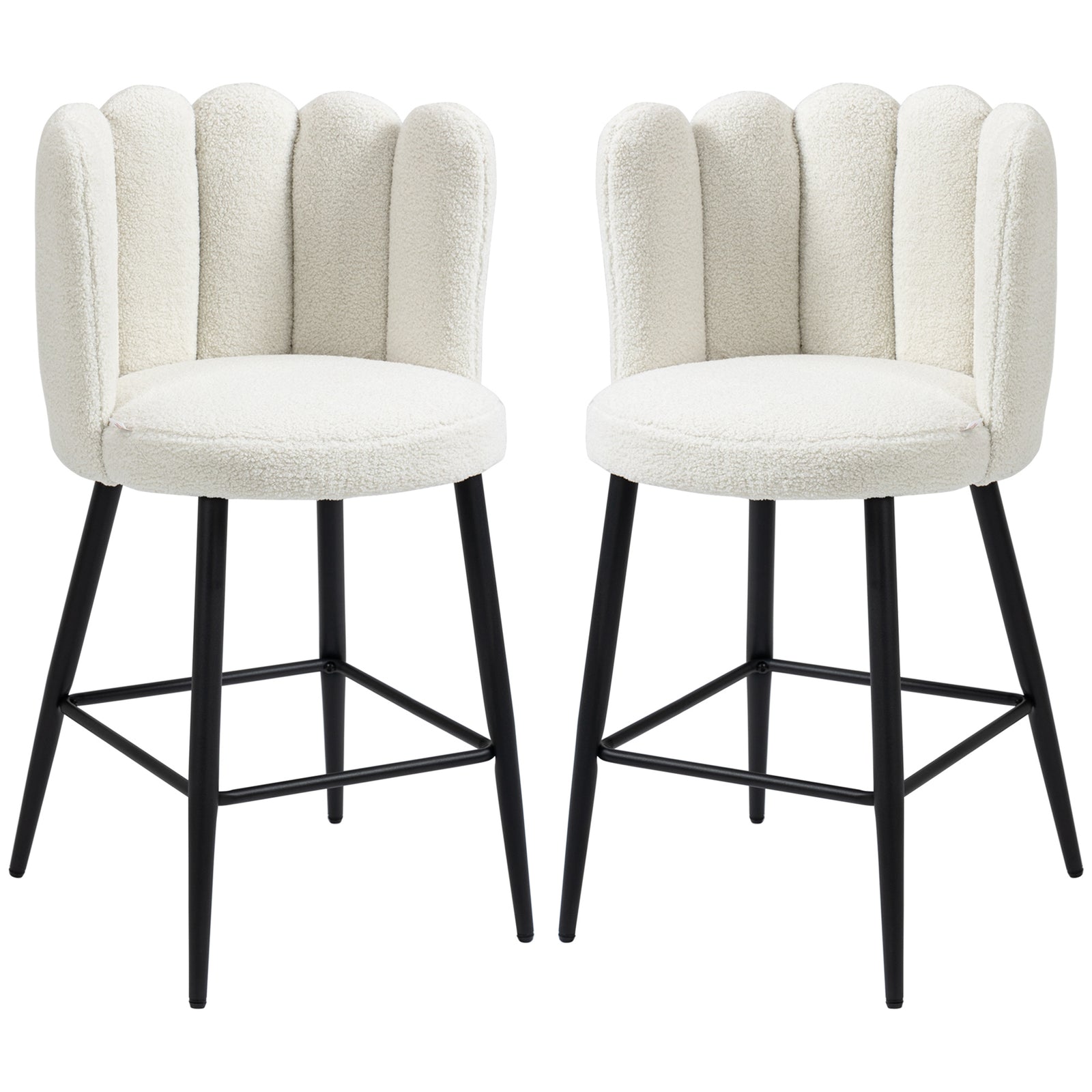 Breakfast Barstools With Backs Cream Set Of 2