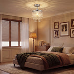 Crystal Ceiling Light With 57 Crystal Strands | Silver