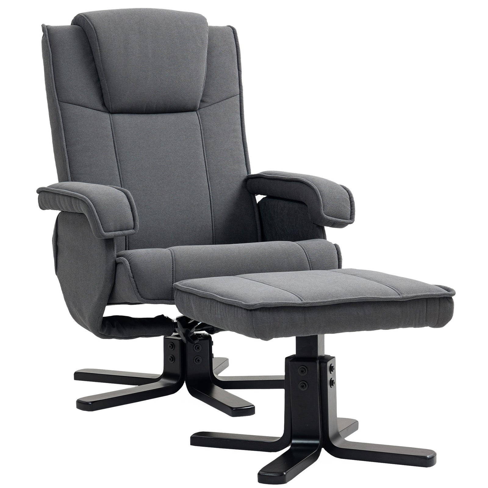 Swivel Recliner Chair With Footstool Velvet
