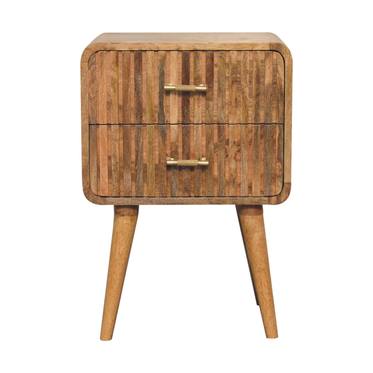 Solid Wood T-bar Ridged Bedside