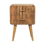 Solid Wood T-bar Ridged Bedside