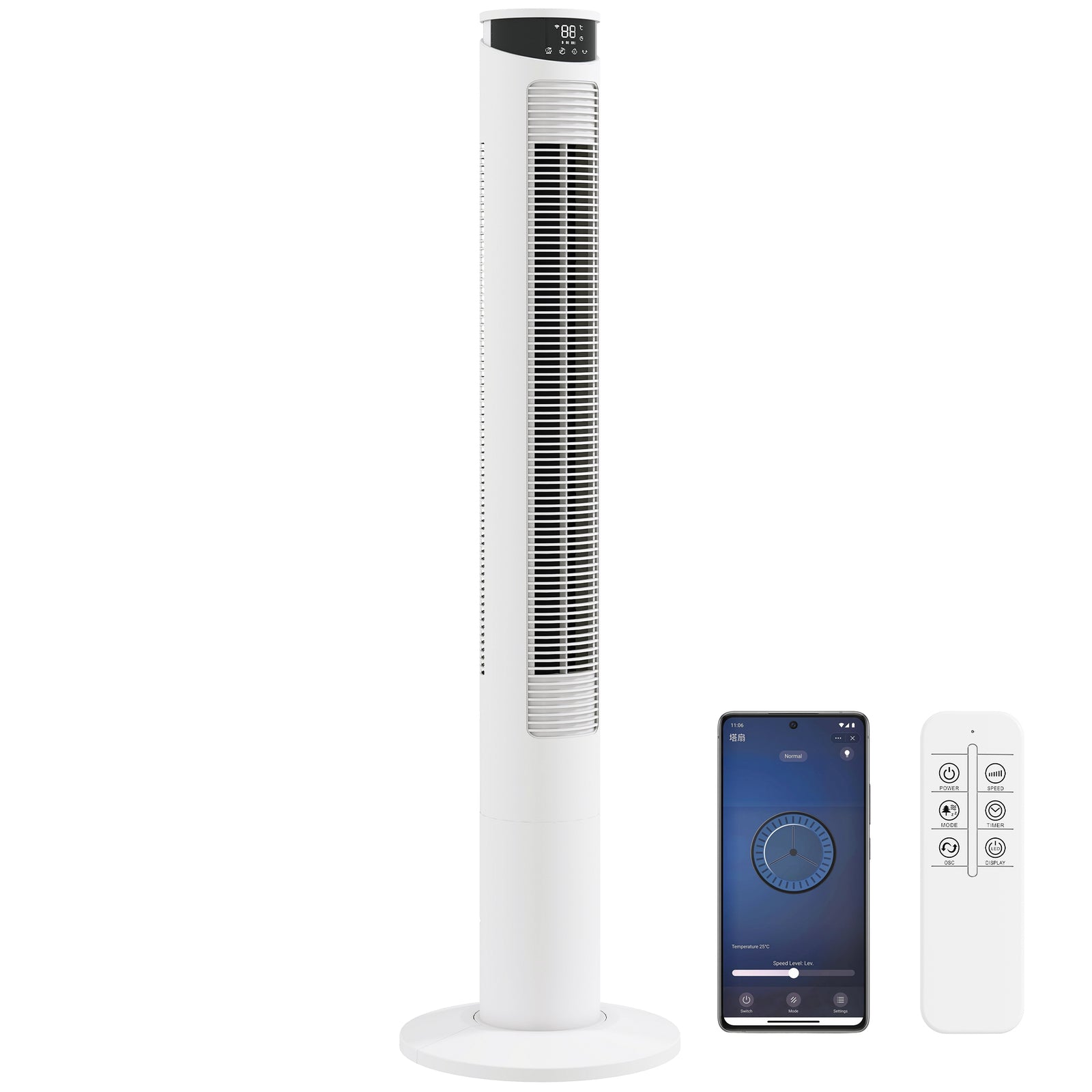 Tower Fan With Wifi Control 116 Cm | White