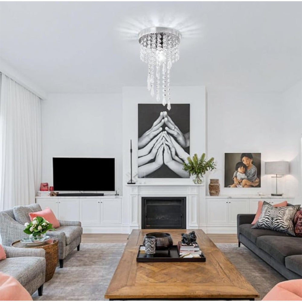 Bath Plus TB+ Mini Raindrop Crystal Chandelier Light Fixture