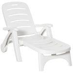 Patio Folding Lounge Chair Recliner W/ Wheels & Backrest