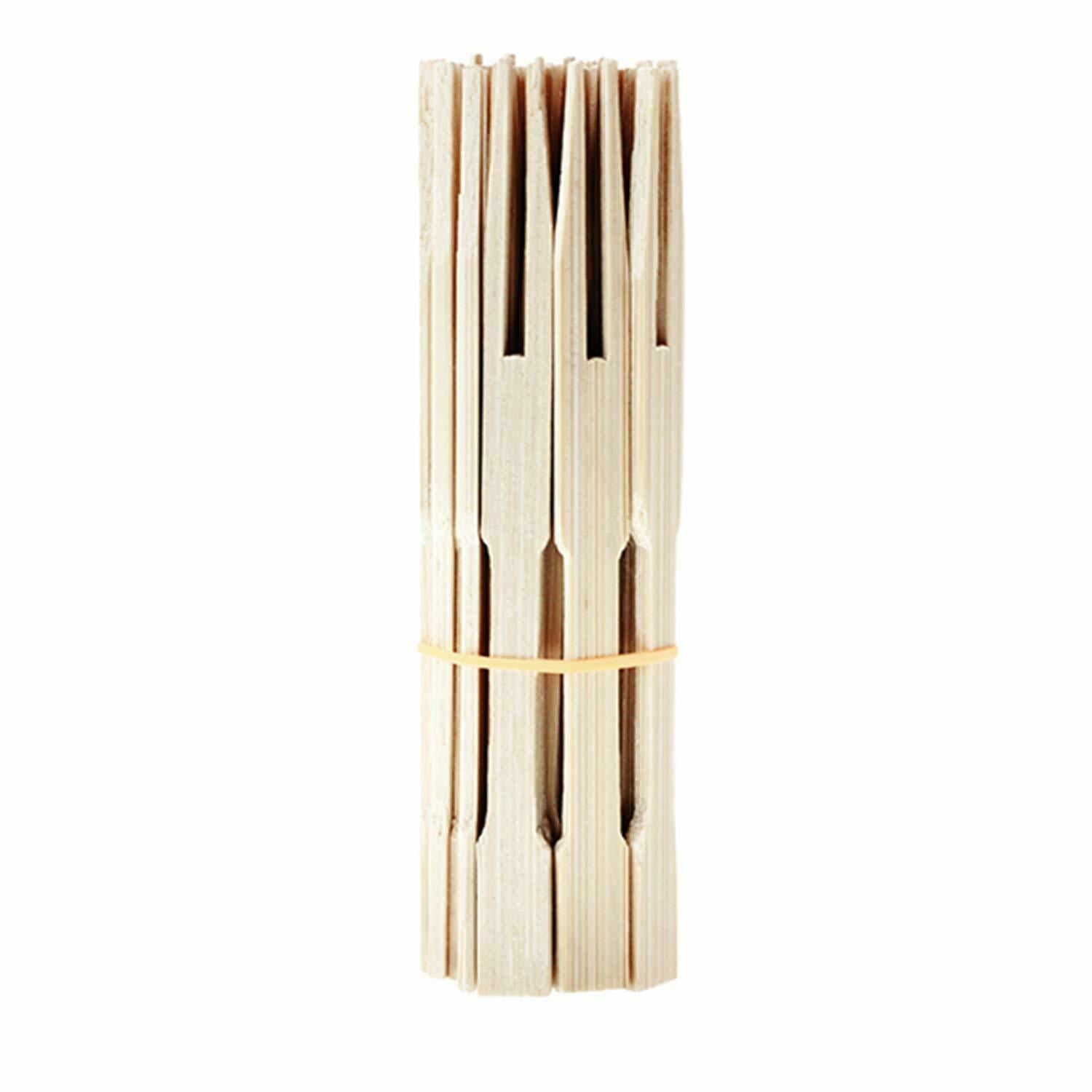 Eco Connection Pack Of 50 Disposable Natural Bamboo Skewer Forks