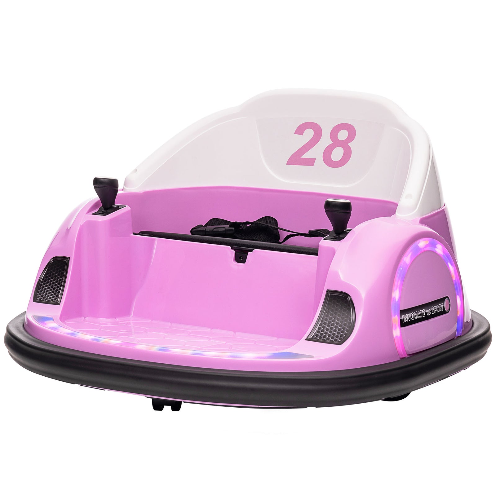 360° Rotation 12v Kids Bumper Car W/ Remote Control | Pink