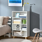 HOMCOM Bookcase Modern Bookshelf Display Cabinet With Cube