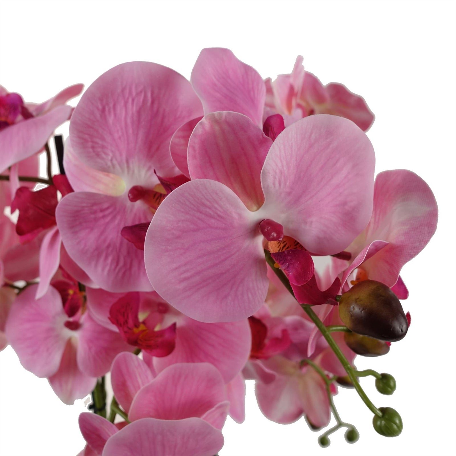 Artificial 50cm Orchid With Glass Planter Pink