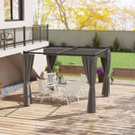 3 X 3(m) Pergola With Retractable Roof And Curtains | Light Slate Gray