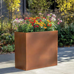 Long Zinc Galvanised Tall Trough Planter | 90cm x 30cm x 60cm | Copper