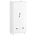 HOMCOM Storage Organisation Furniture With Rail And 2 Drawers, White