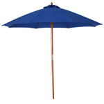 2.5m Wooden Garden Parasol Sun Shade | Blue