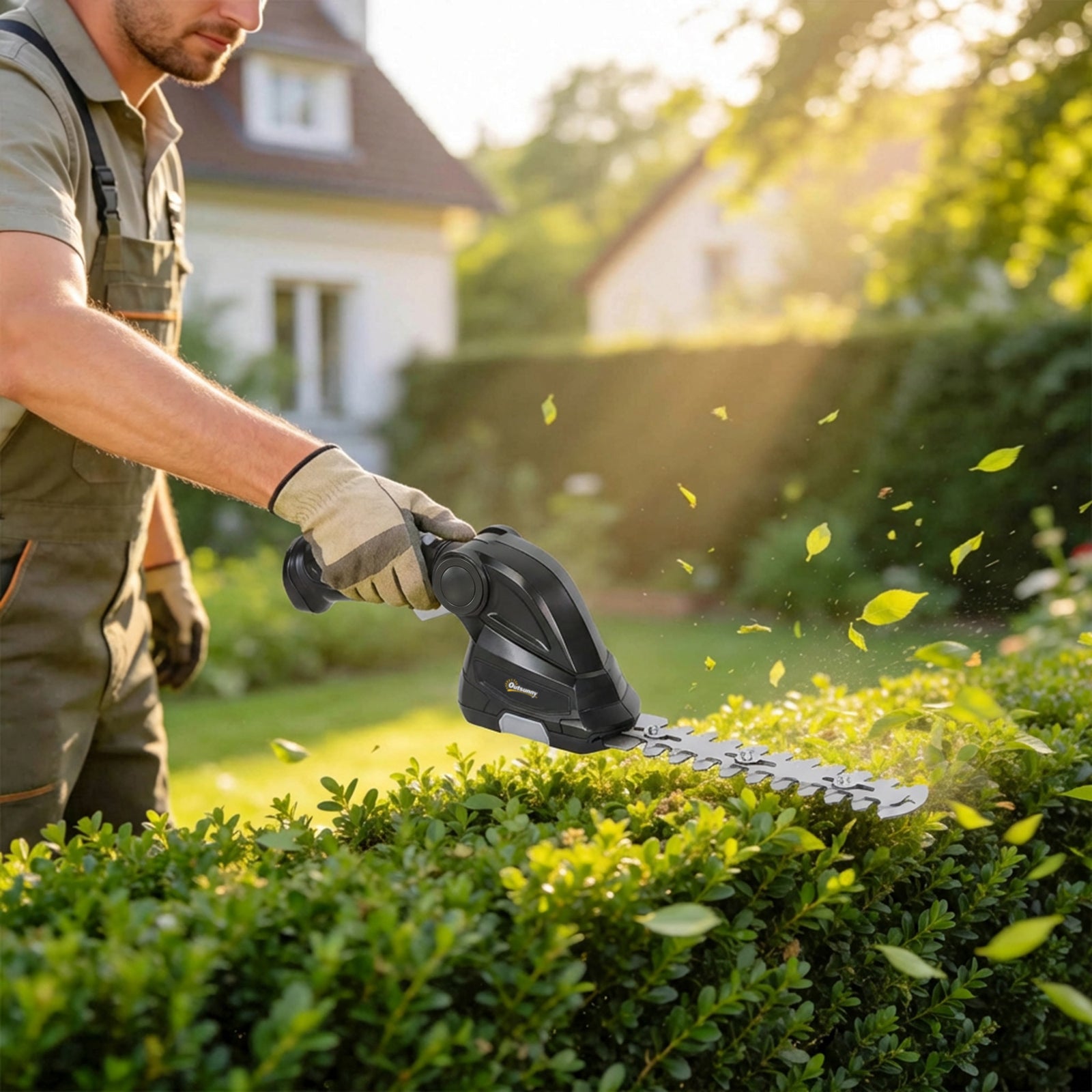 2-in-1 Cordless Hedge Trimmer & Grass Shear With 2000mah Batteries