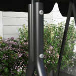 3-seat Swing Chair Garden Swing Seat W/ Adjustable Canopy | Black