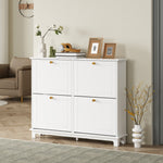 HOMCOM Shoe Cabinet, 4 Flip Drawers Shelves