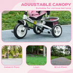 6 In 1 Kids Trike, Stroller With Parent Handle | Pink