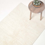 Cotton Tufted Rug Union Jack Plain Embossed Mat | 50cm x 75cm | Ivory