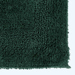 Luxury Reversible Cotton Bath Mat | Bath  Pedestal Set | Moss Green