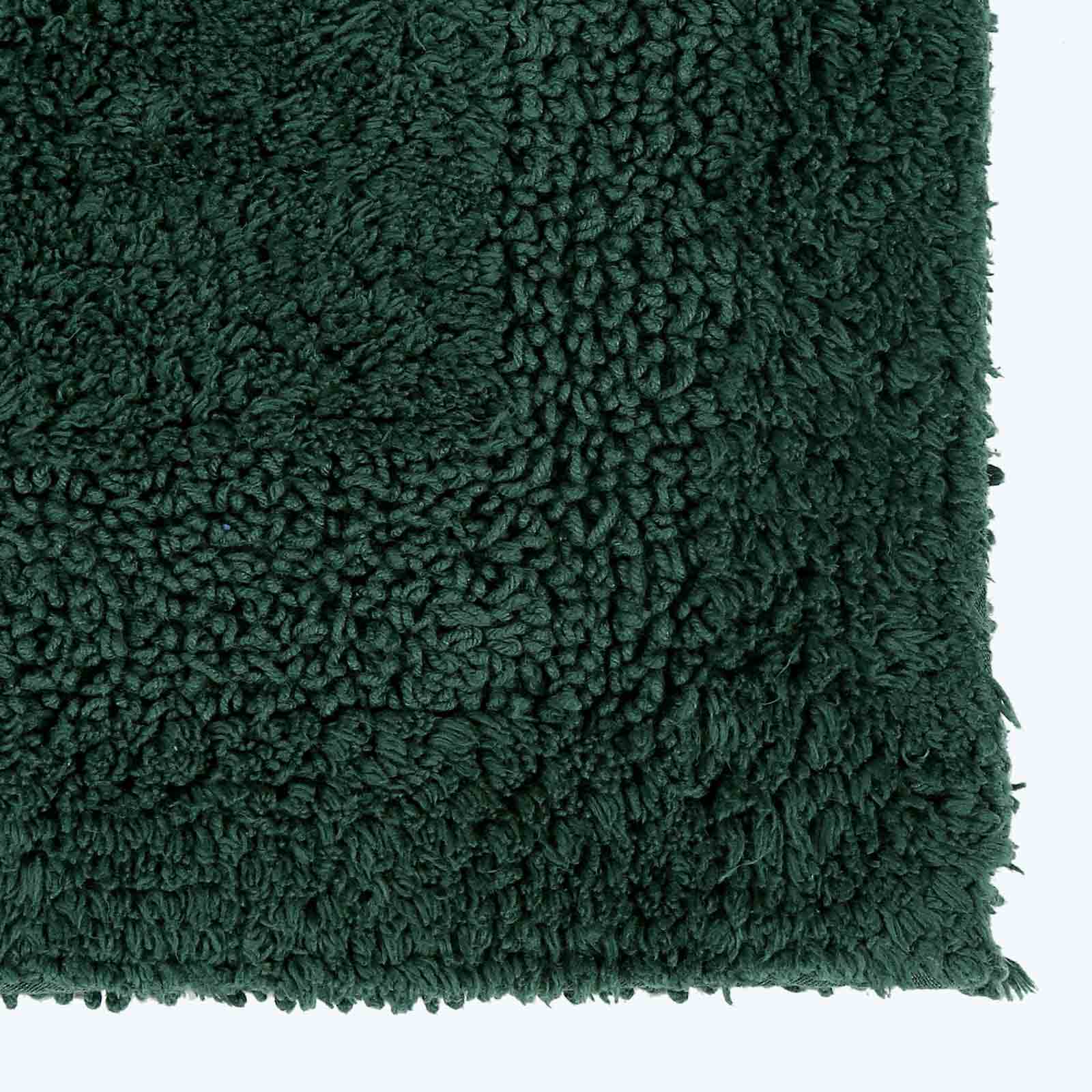 Luxury Reversible Cotton Bath Mat | Bath  Pedestal Set | Moss Green