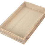 Wood Shallow Wooden Plinth Tray | Medium | Brown