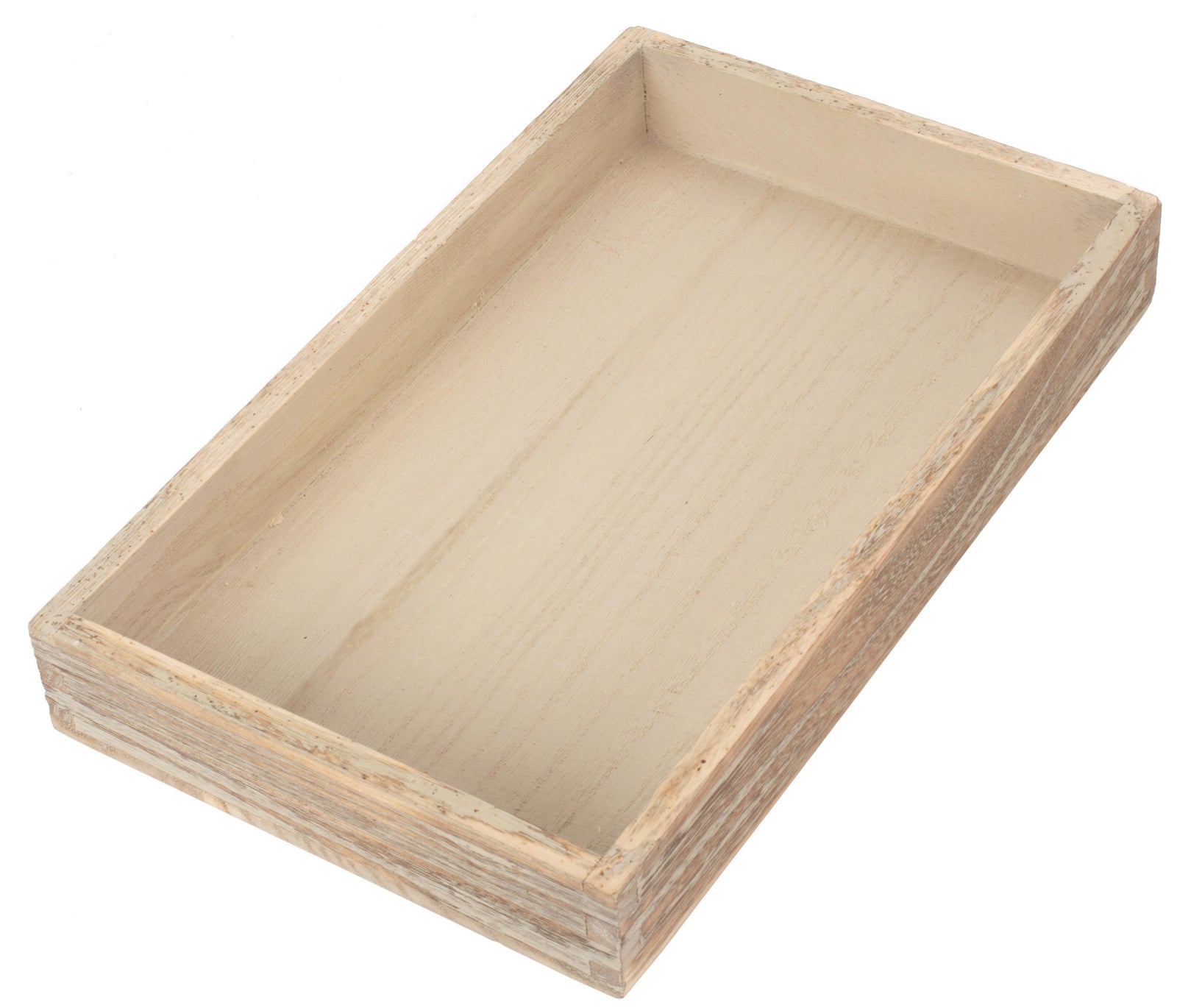 Wood Shallow Wooden Plinth Tray | Medium | Brown