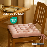 Quilted Velvet Chair Pad, 40 X 40 Cm | Set of 1 | Pink