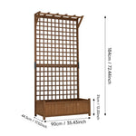 Wood Planter Raised Garden Bed With Trellis & Hanging Roof