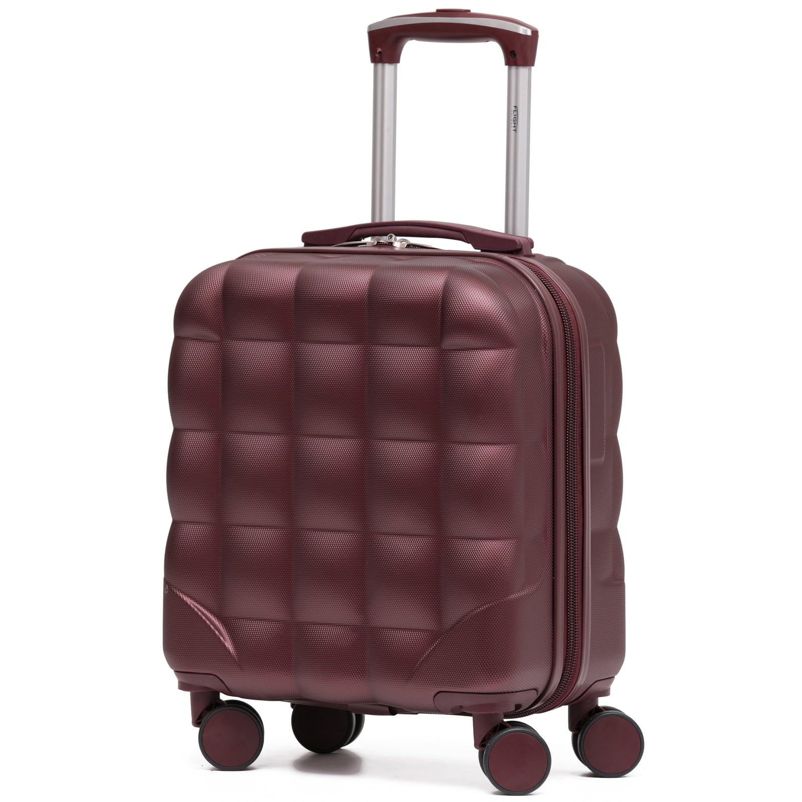 45x36x20cm Lightweight Underseat Cabin Carry On Suitcase - 100+ Airline Approved - Hard Shell Luggage - 4 Wheels - Bubble Design | Cabin | Burgundy