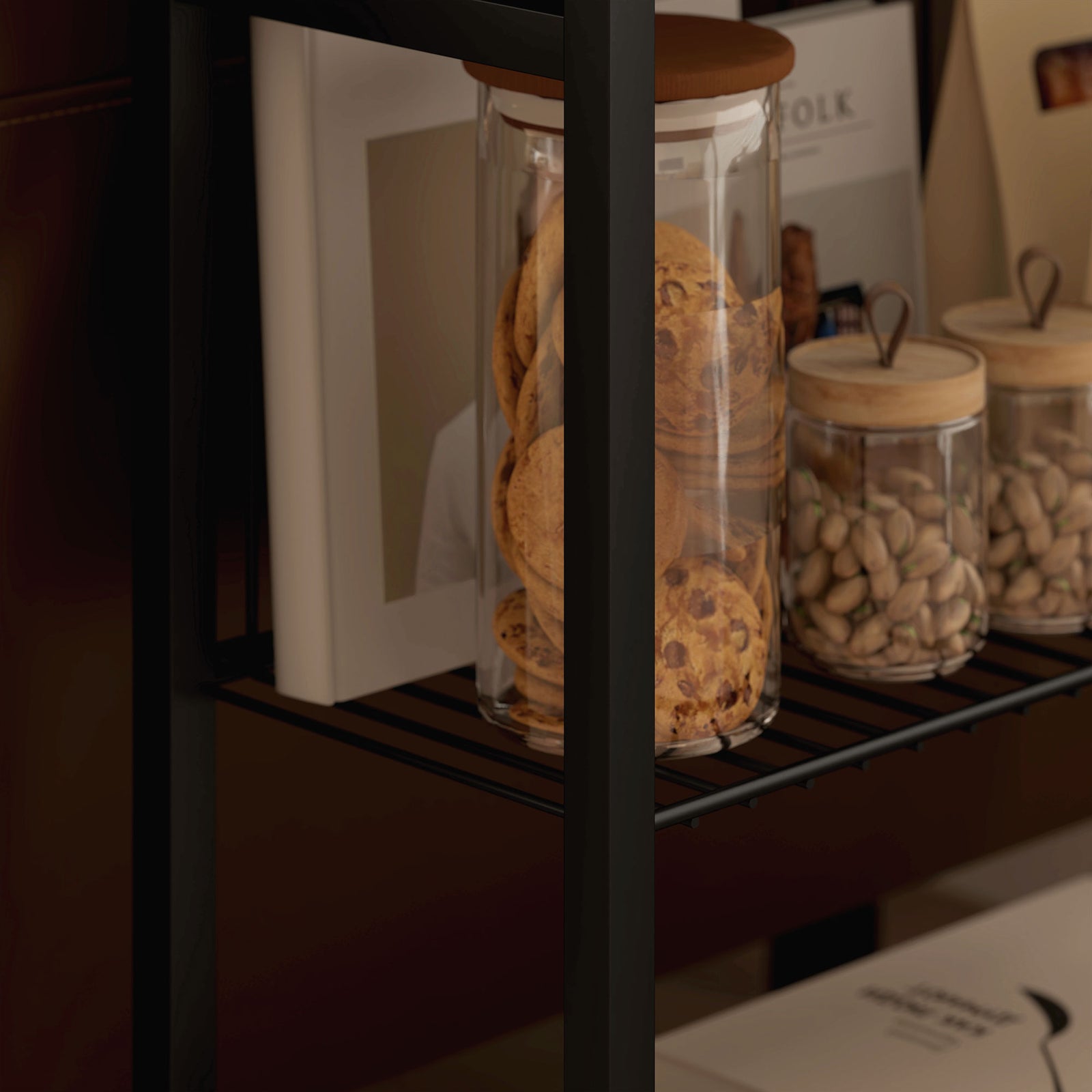 Side Table W/ Storage, Small Table For Living Room, Bedroom | Gray