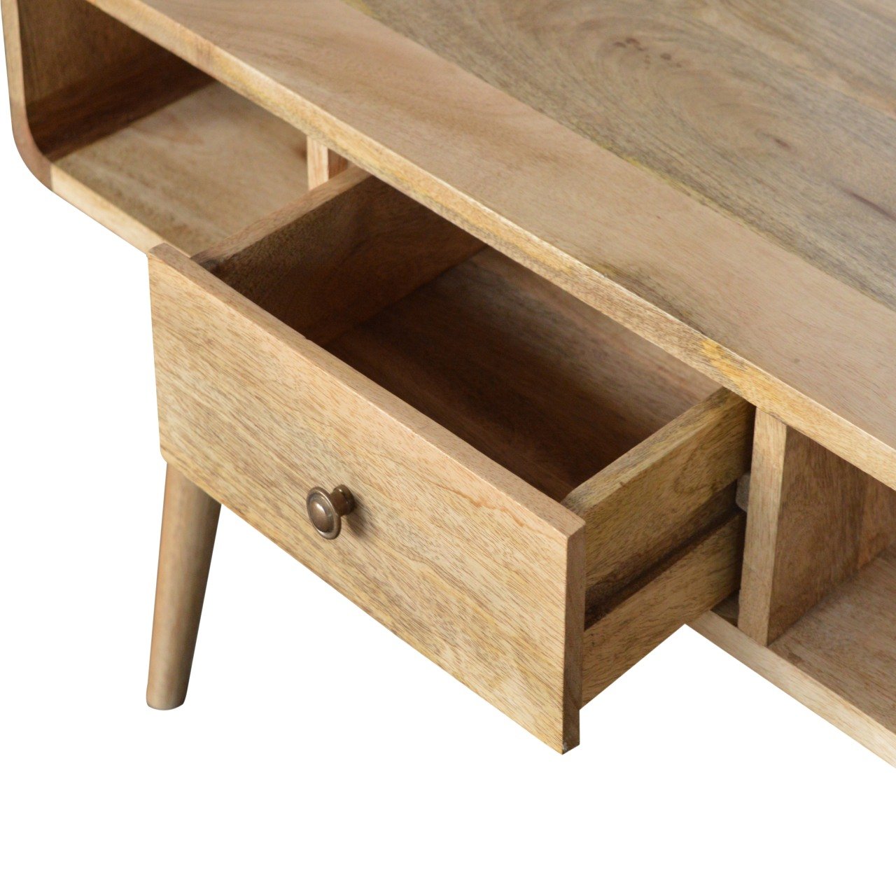 Solid Wood Curved Oak-ish Coffee Table