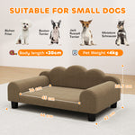 Dog Sofa Bed, Cat Sofa With Backrest, Armrest, For Small Dogs | Brown