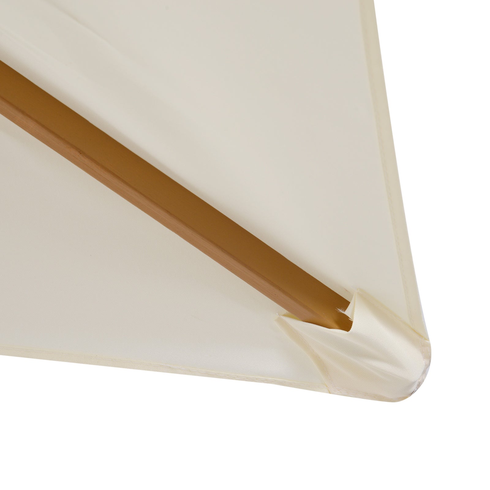 Wooden Garden Parasol Sun Shade Outdoor Umbrella Canopy | Cream