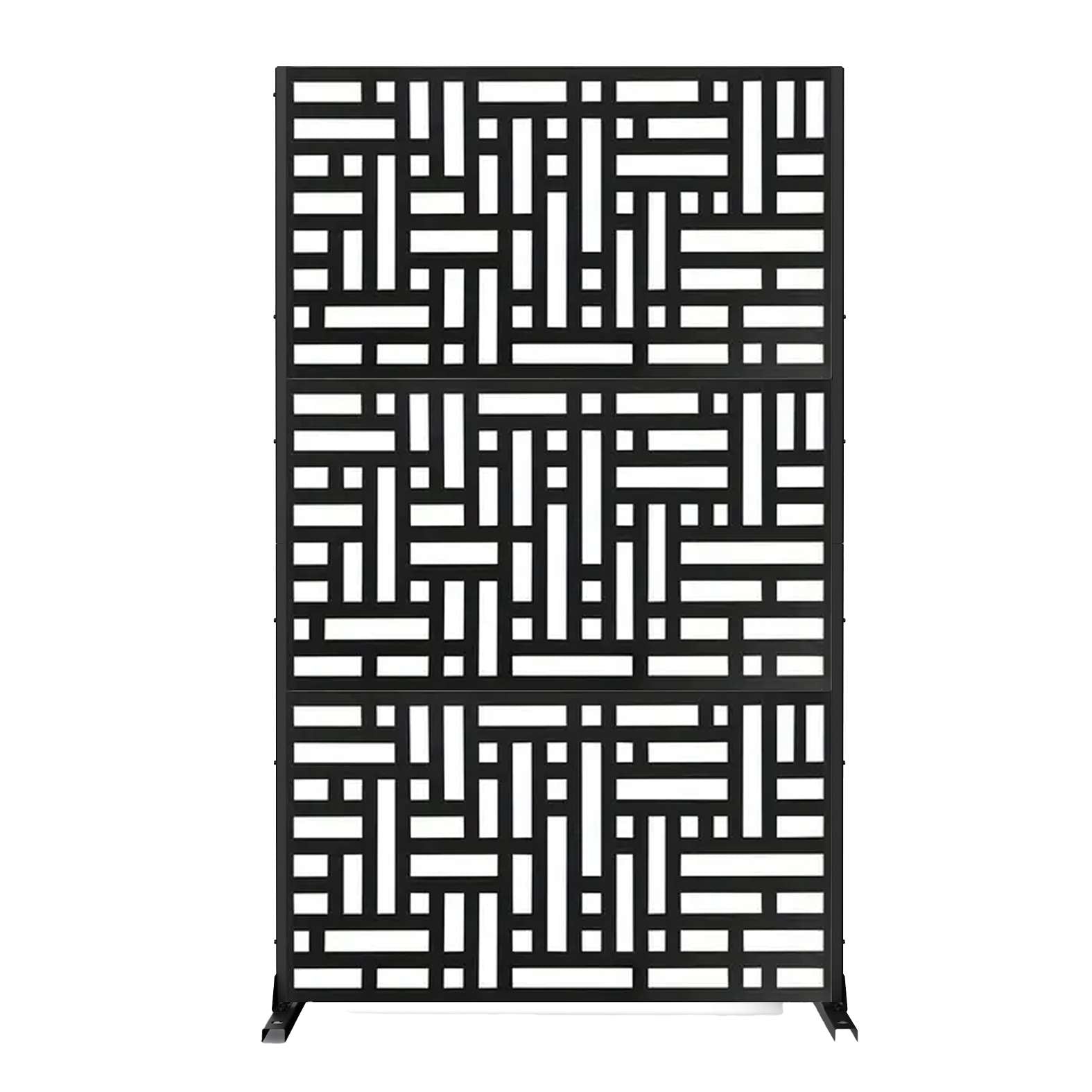 Metal Outdoor Privacy Screen 90cm X 180cm - Maze | 180cm x 90cm | Black