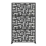 Metal Outdoor Privacy Screen 90cm X 180cm - Maze | 180cm x 90cm | Black