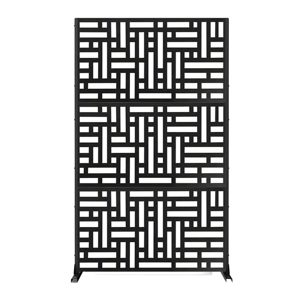 Metal Outdoor Privacy Screen 90cm X 180cm - Maze | 180cm x 90cm | Black