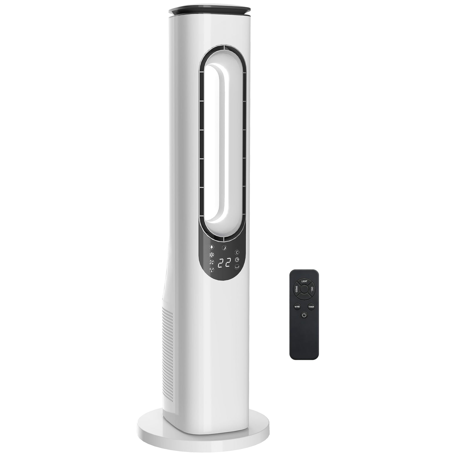 HOMCOM Bladeless Tower Fan, 35db Standing Cooling Fan With 50° Oscillating