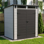 6 X 4ft Outdoor Garden Pent Roof Tool Storage Shed | Dark Grey