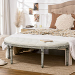 Half-circle End Bench Ottoman Button Tufting Padded Seat