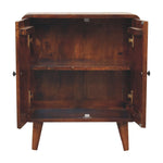 Solid Wood Mini Classic Chestnut Cabinet, Brown, 2 Doors