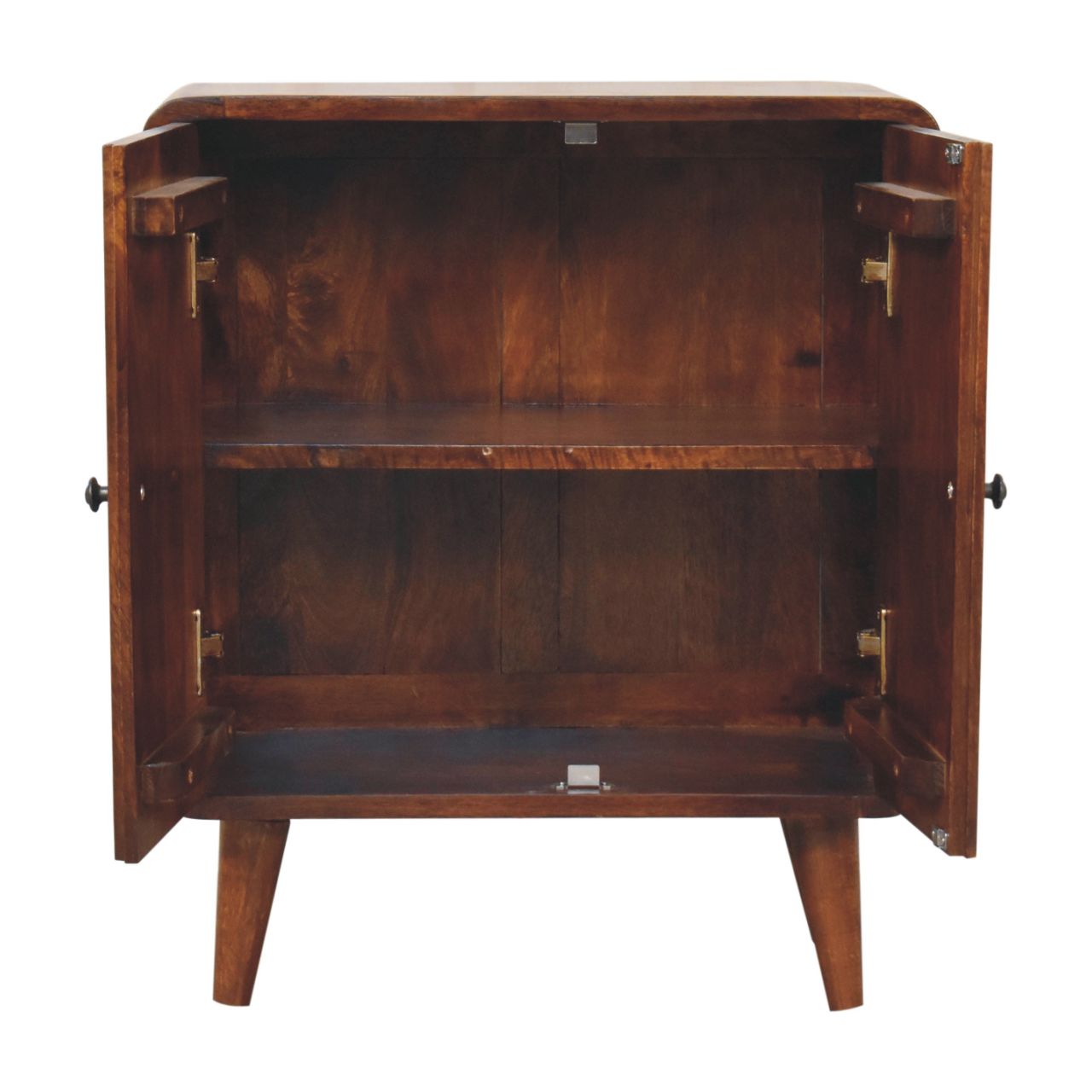 Solid Wood Mini Classic Chestnut Cabinet, Brown, 2 Doors