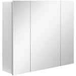 kleankin Bathroom Mirror Cabinet Wall Mount Storage Organiser W/ Door, White